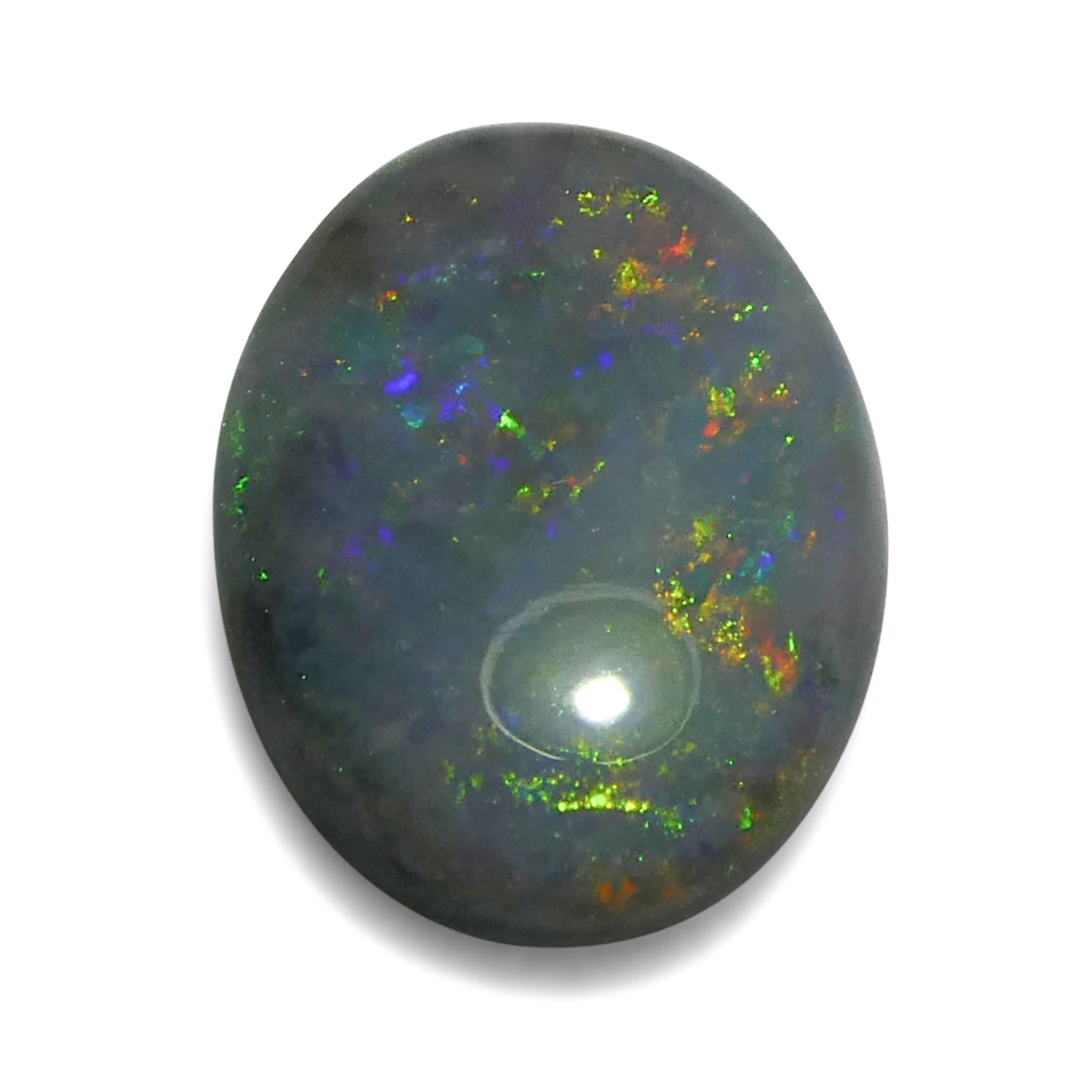 0.64ct Opale grigio ovale cabochon dall'Australia In condizioni Nuovo in vendita a Toronto, Ontario