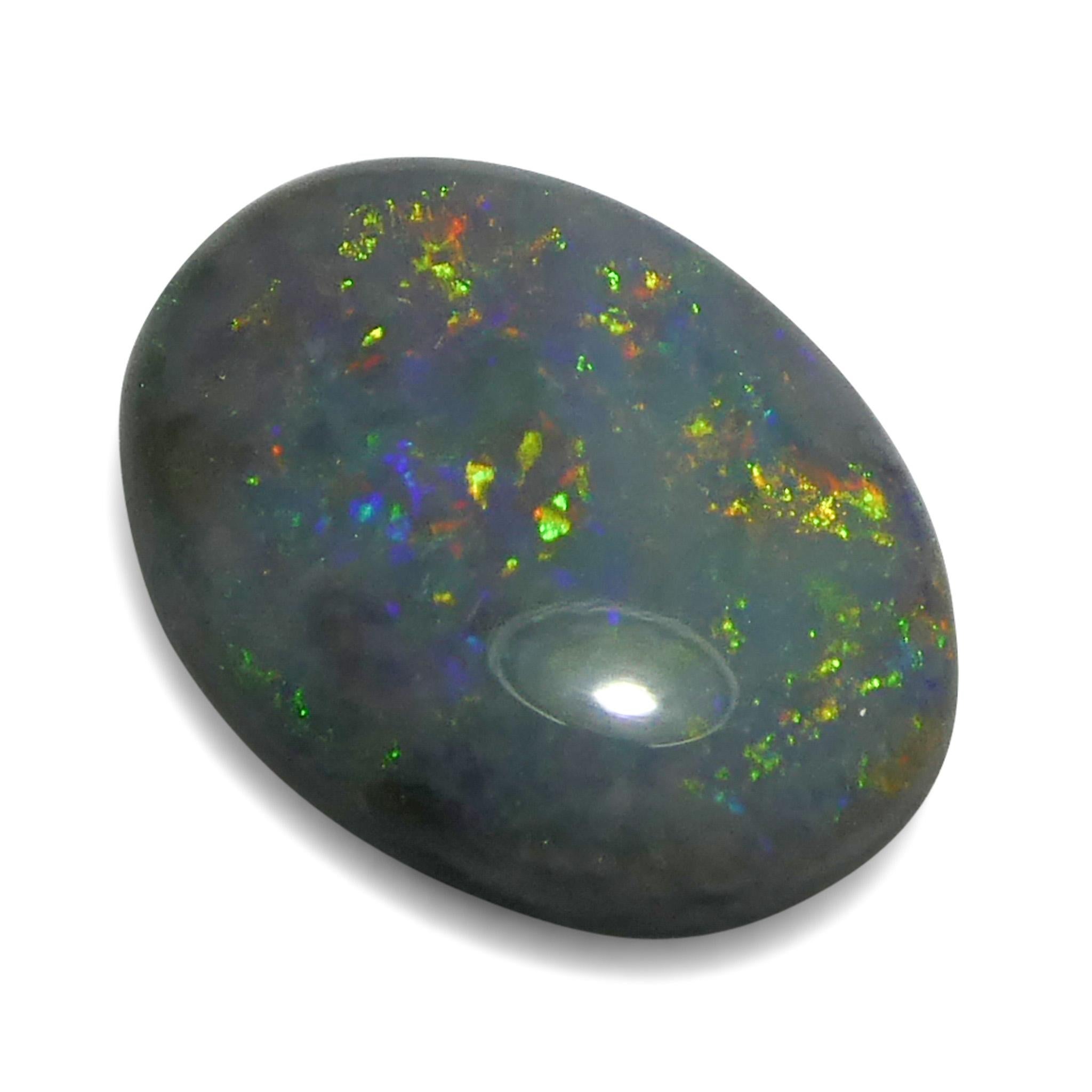 0.64ct Opale grigio ovale cabochon dall'Australia in vendita 2