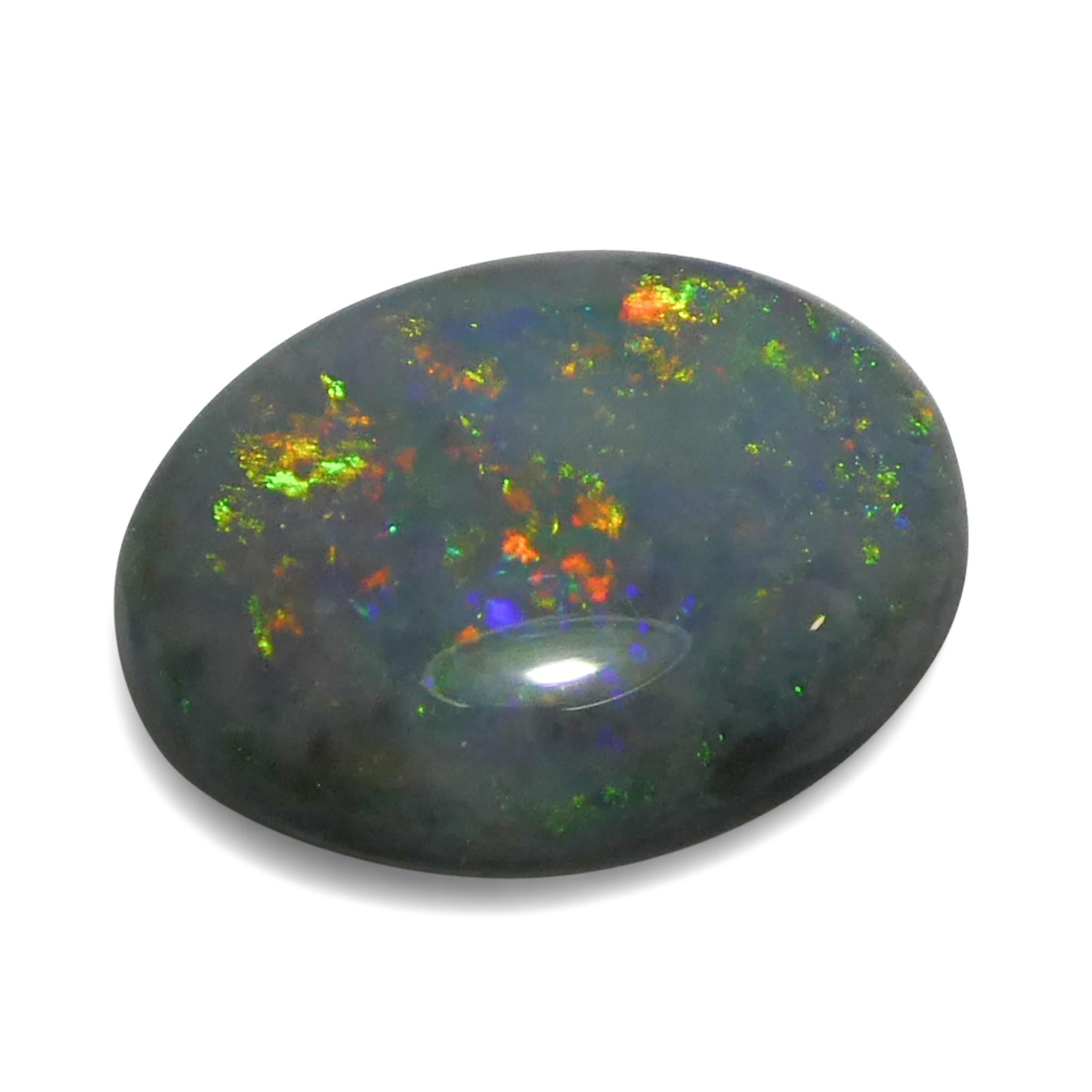 0.64ct Opale grigio ovale cabochon dall'Australia in vendita 3
