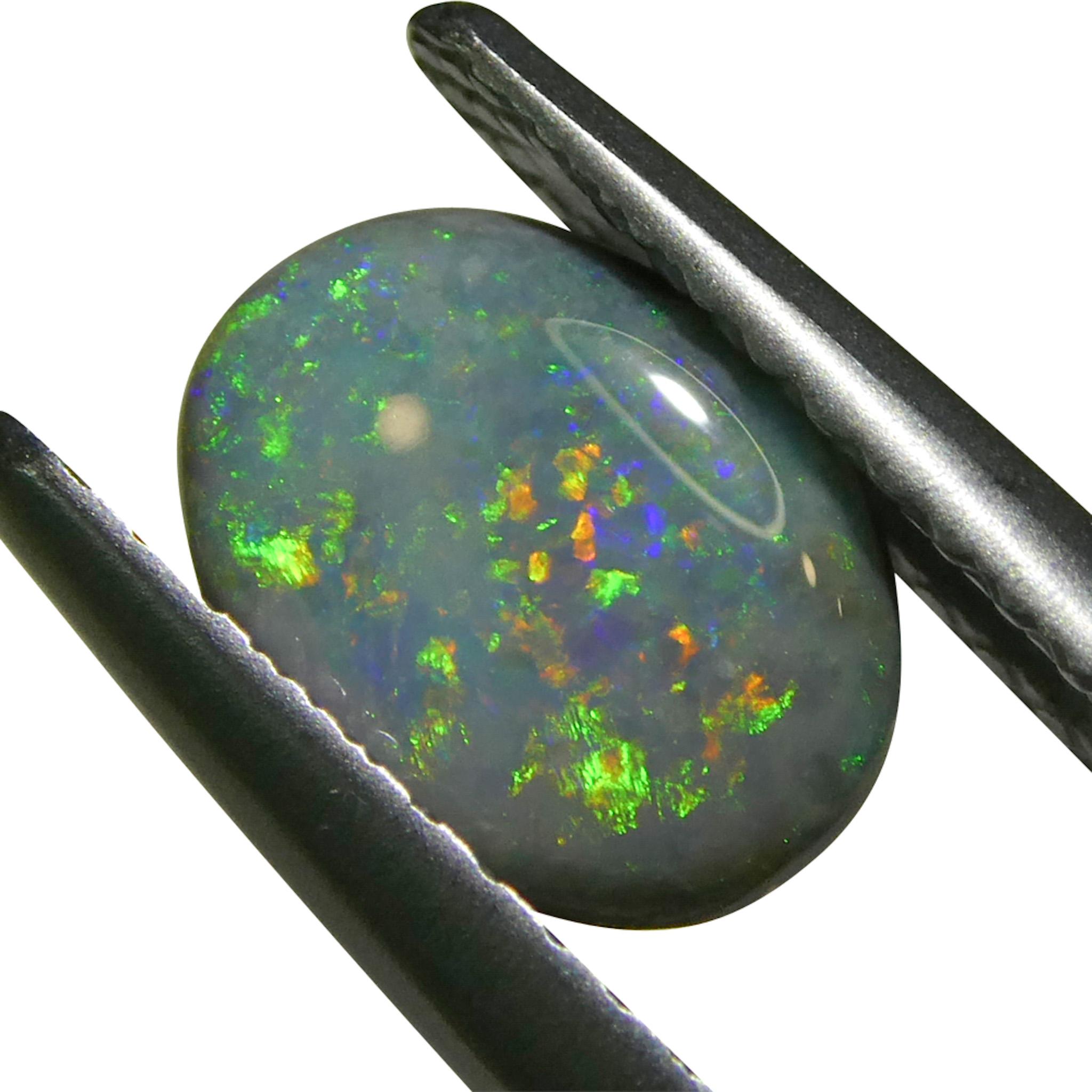 0.64ct Opale grigio ovale cabochon dall'Australia in vendita 4