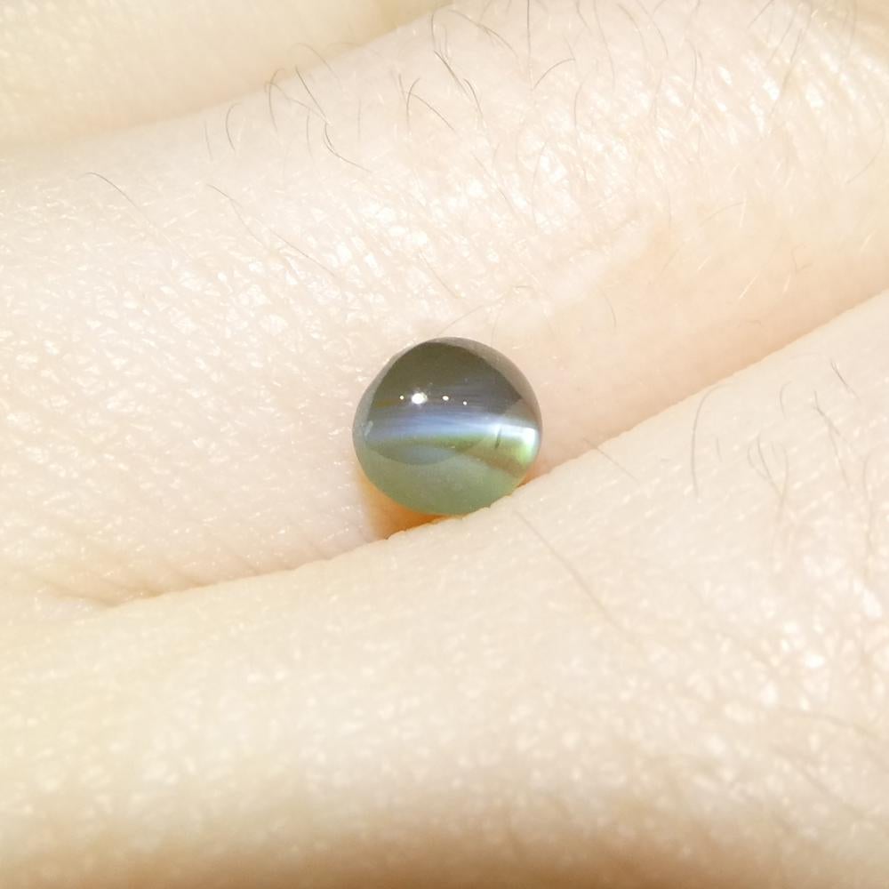 0.64ct Oval Cabochon Yellowish Green to Pink-Purple Cat's Eye Alexandrite from I For Sale 6