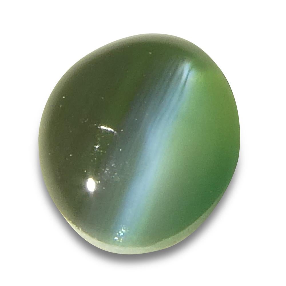 0.64ct Oval Cabochon Yellowish Green to Pink-Purple Cat's Eye Alexandrite from I For Sale 3