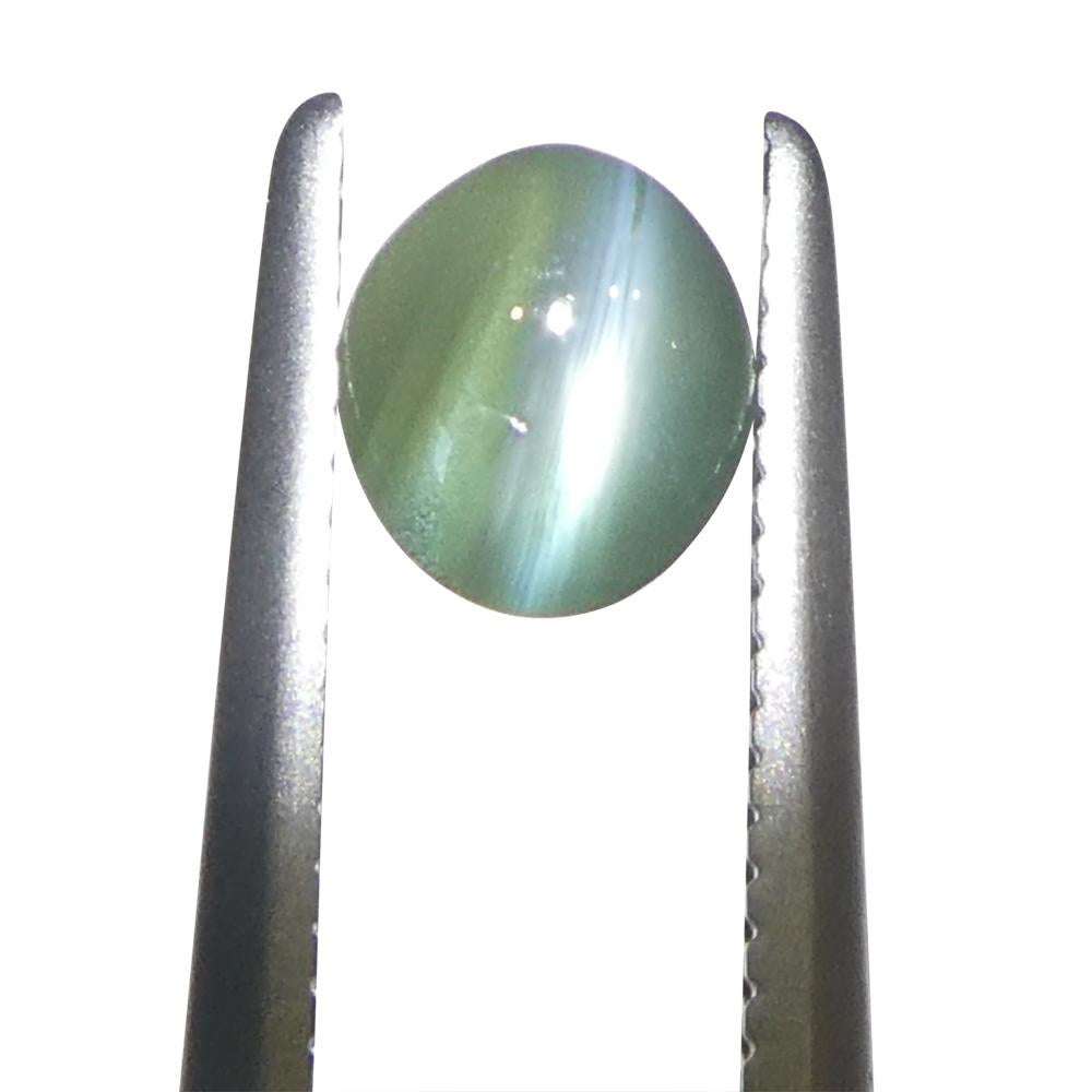 0.64ct Oval Cabochon Yellowish Green to Pink-Purple Cat's Eye Alexandrite from I For Sale 4