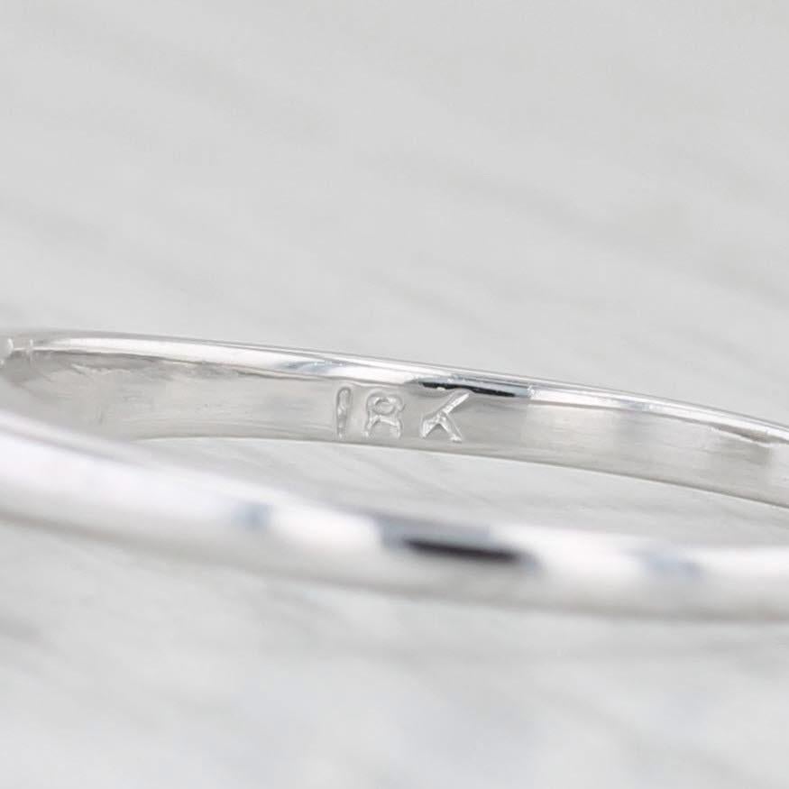 0.64ct Oval Diamond Solitaire Engagement Ring 18k White Gold Size 6.75 1