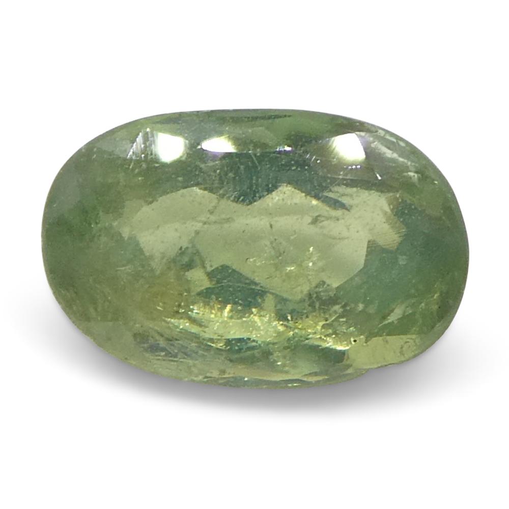 Alexandrite ovale jauneâtre verte à jaune verdâtre de 0,64 carat du Sri Lanka Unisexe en vente