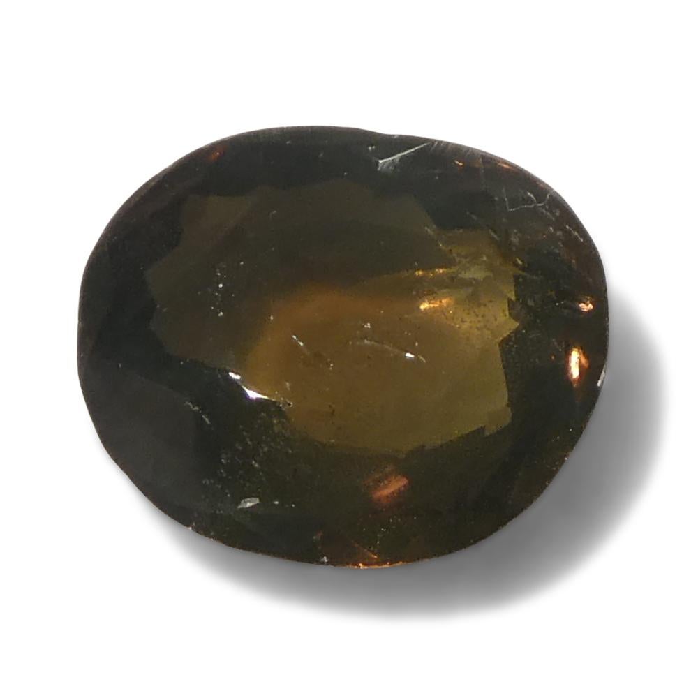 0.64ct Oval Yellowish Green to Yellowish Brown Alexandrite from Sri Lanka For Sale 6
