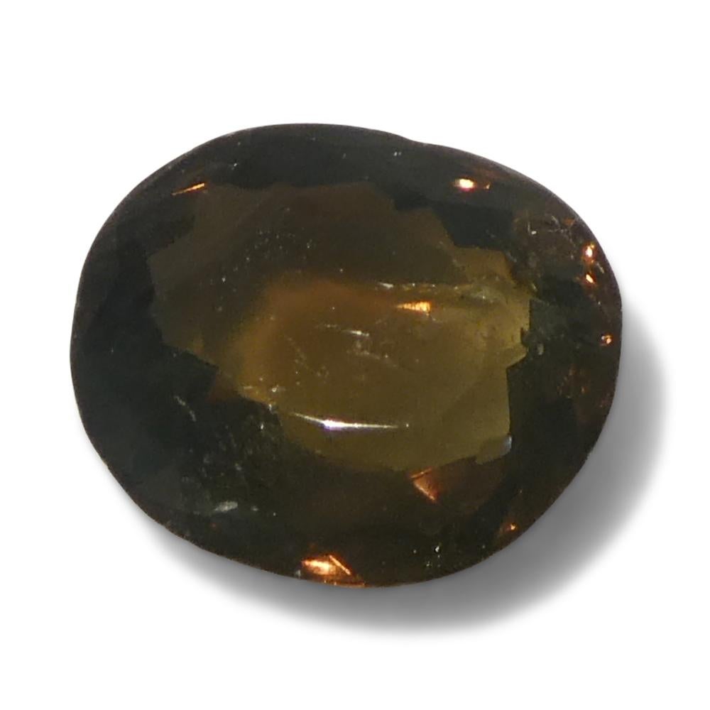 0.64ct Oval Yellowish Green to Yellowish Brown Alexandrite from Sri Lanka For Sale 7