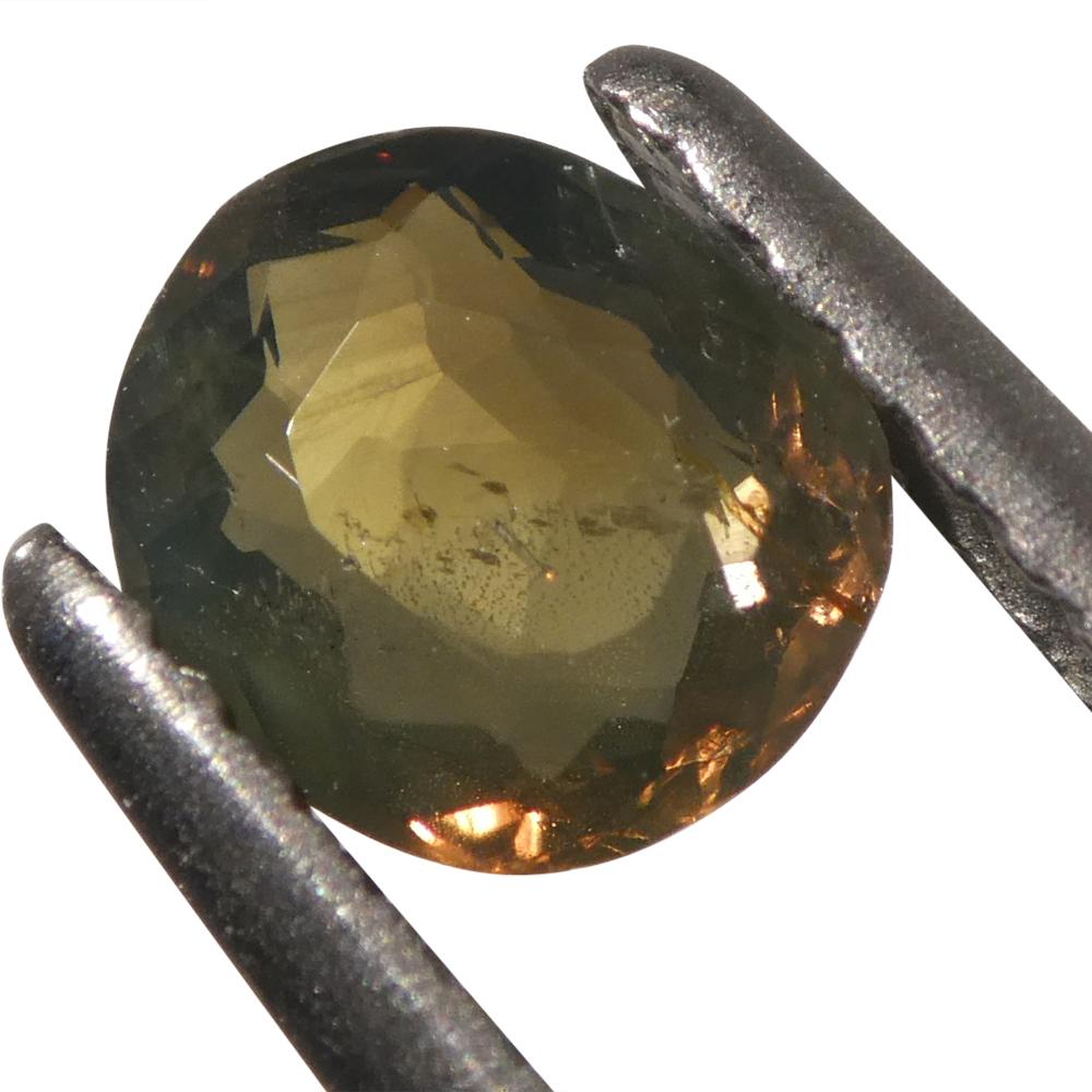 0.64ct Oval Yellowish Green to Yellowish Brown Alexandrite from Sri Lanka For Sale 9