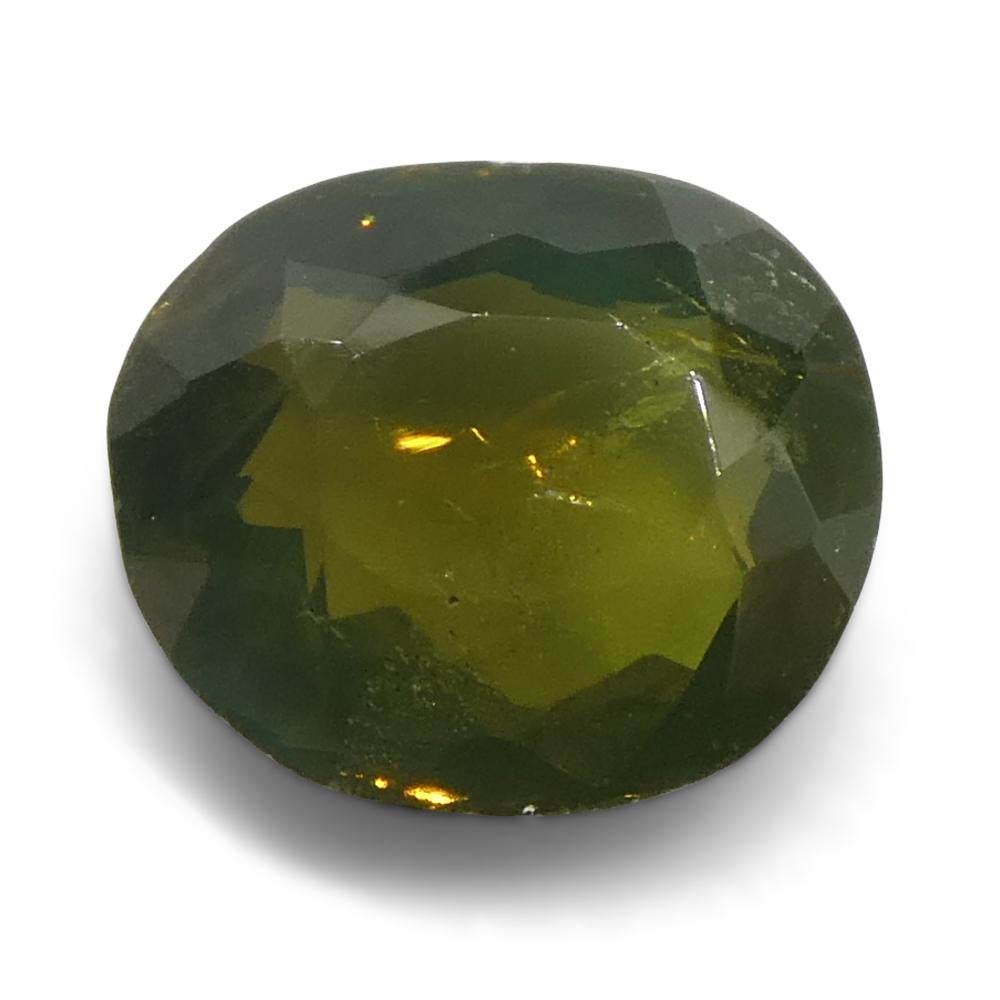 0.64ct Oval Yellowish Green to Yellowish Brown Alexandrite from Sri Lanka For Sale 1