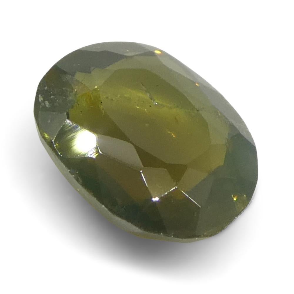 0.64ct Oval Yellowish Green to Yellowish Brown Alexandrite from Sri Lanka For Sale 2