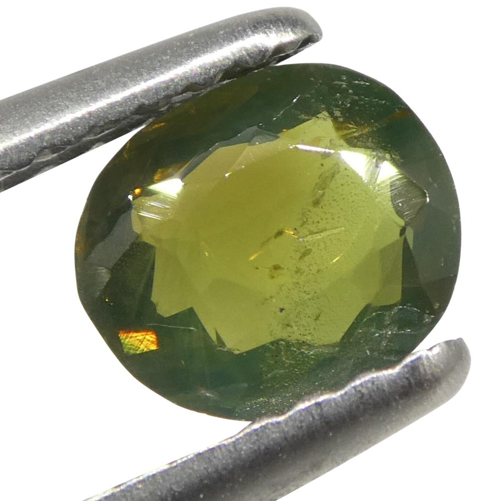 0.64ct Oval Yellowish Green to Yellowish Brown Alexandrite from Sri Lanka For Sale 4