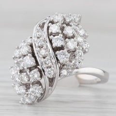 0,64ctw Diamant Cluster Ring 14k Weißgold Größe 5,75 Cluster Cocktail