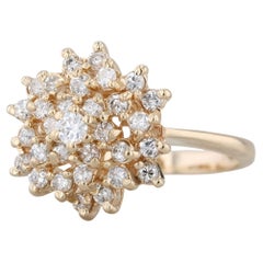 0.64ctw Diamond Cluster Ring 14k Yellow Gold Size 7.5 0.64ctw Diamond Cluster Ring 14k Yellow Gold Size 7.5