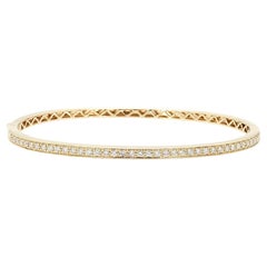 0.64ctw Round Diamond Slim Hinged Bangle
