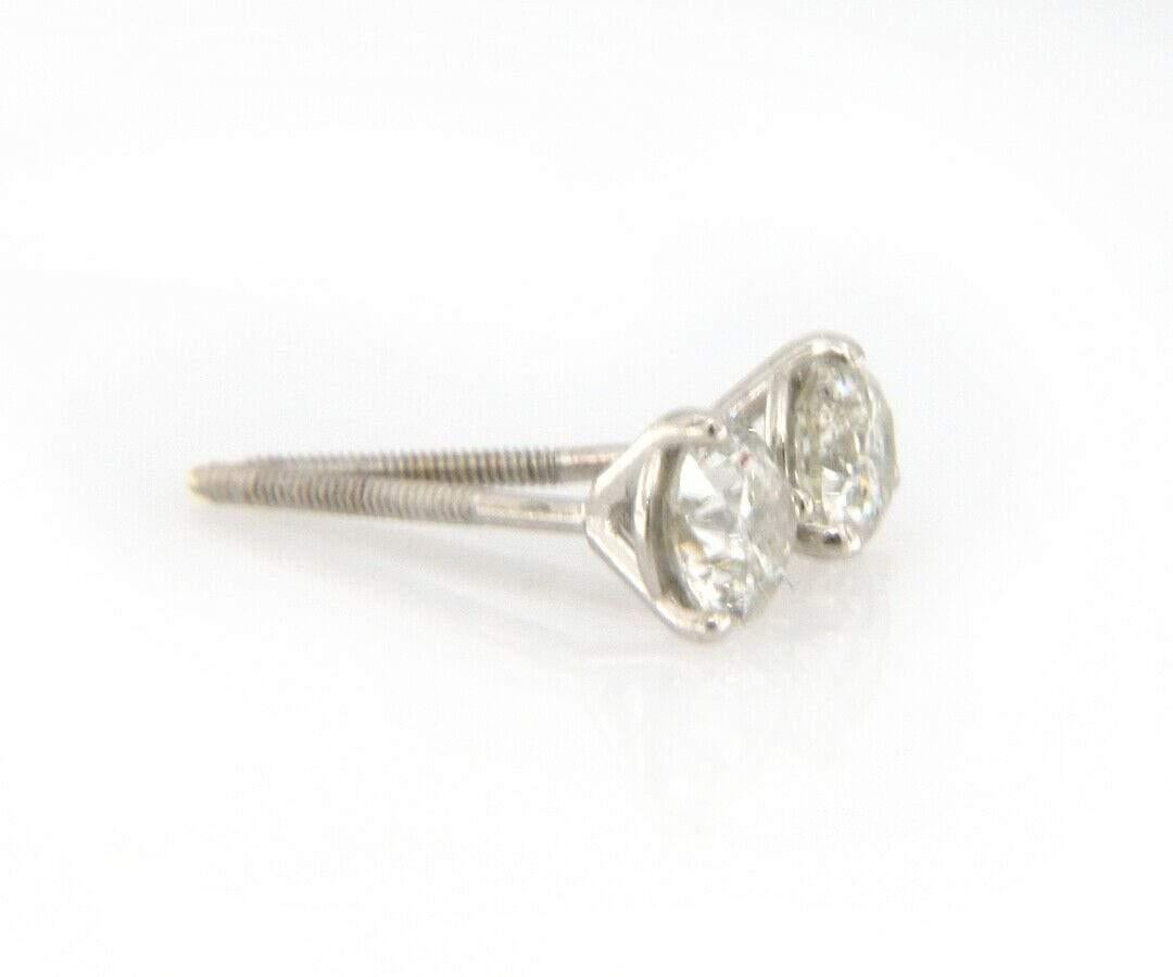 Women's 0.64ctw Round Diamond Stud Earrings in 14K White Gold For Sale