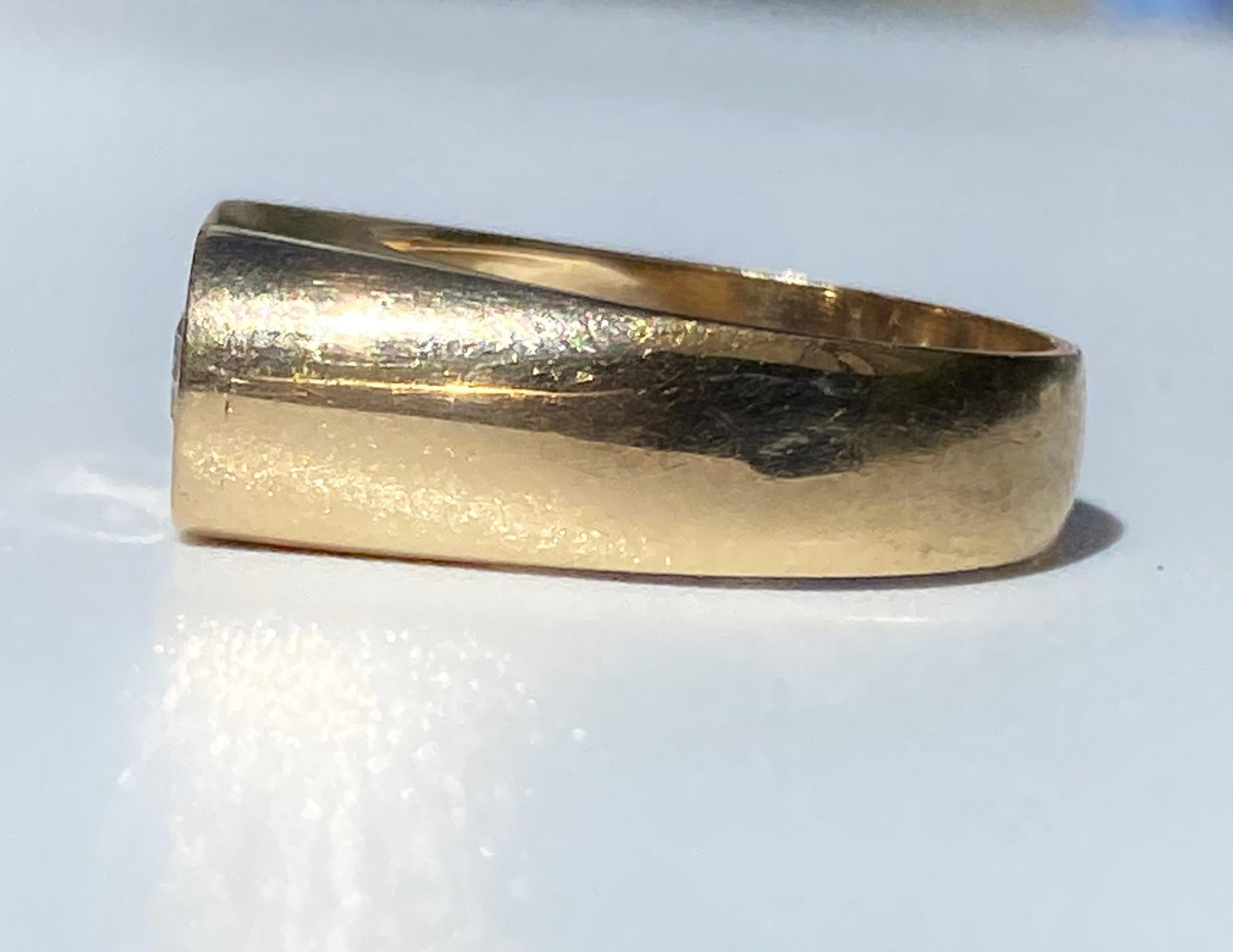Taille ronde Bague unisexe en or massif 18 carats avec double diamant rond de 0,65 carat en vente