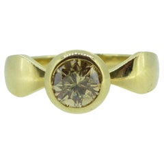 0.65 Carat "Cinnamon" Diamond Solitaire Ring in 18ct Yellow Gold
