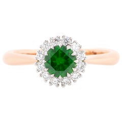 Russian Demantoid 18 Karat Gold Diamond Engagement Wedding Fashion Ring
