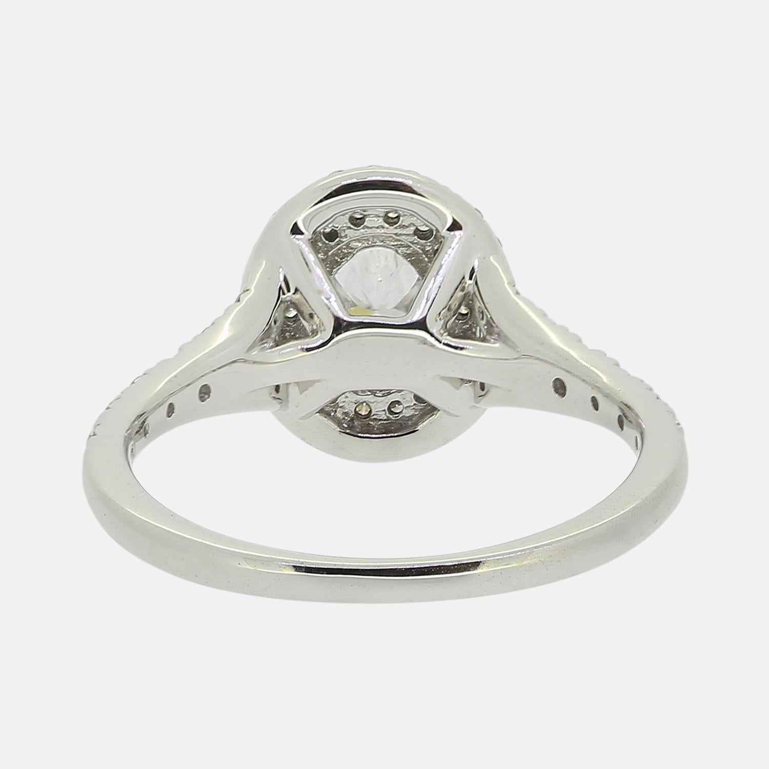 Anello di fidanzamento a doppio anello con diamante da 0,65 carati In condizioni buone in vendita a London, GB