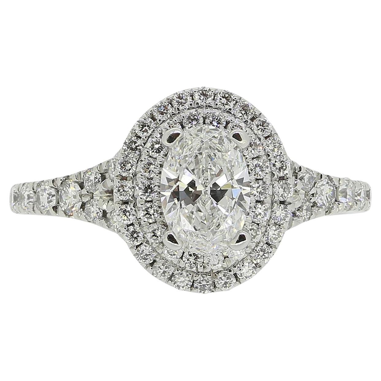 0.65 Carat Diamond Double Halo Engagement Ring