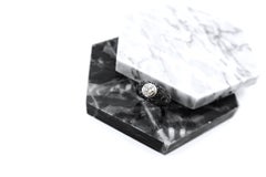 0.65 Carat Diamond on Black Diamond Pavé White Gold Band Ring