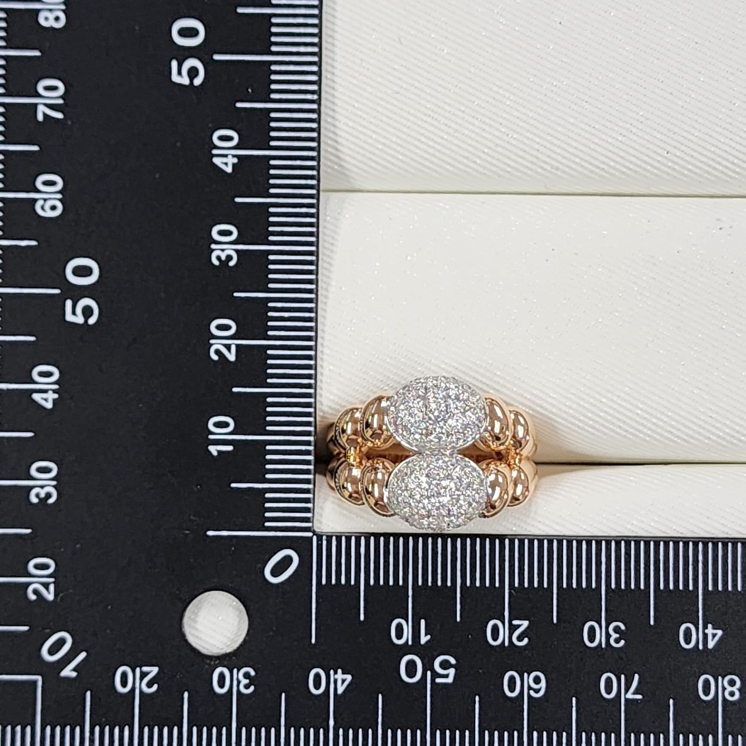 0.65 Carat Diamond Ring in 18K Rose and White Gold For Sale 1