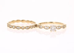 Parure de mariage en or jaune 0,65 carat diamant