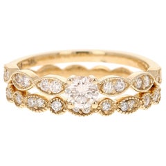 Alianza de Oro Amarillo con Diamantes de 0,65 Quilates