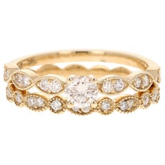 Used 0.65 Carat Diamond Yellow Gold Wedding Set