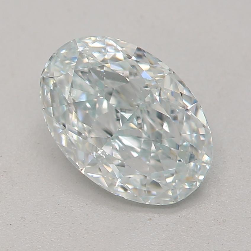 0.65 Carat Light Blue Oval cut diamond SI1 Clarity GIA Certified For Sale 1