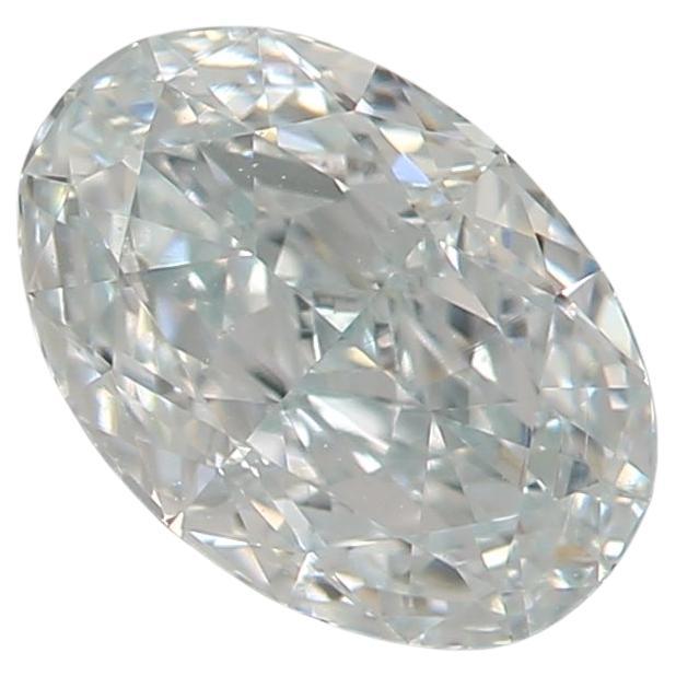 0.65 Carat Light Blue Oval cut diamond SI1 Clarity GIA Certified For Sale