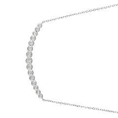 0,65 Karat natürlicher Diamant, Lünette, Halskette mit Anhänger, 14 Karat Weißgold G SI