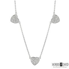 0.65 Carat Natural Diamond Heart Necklace 14 Karat White Gold G SI