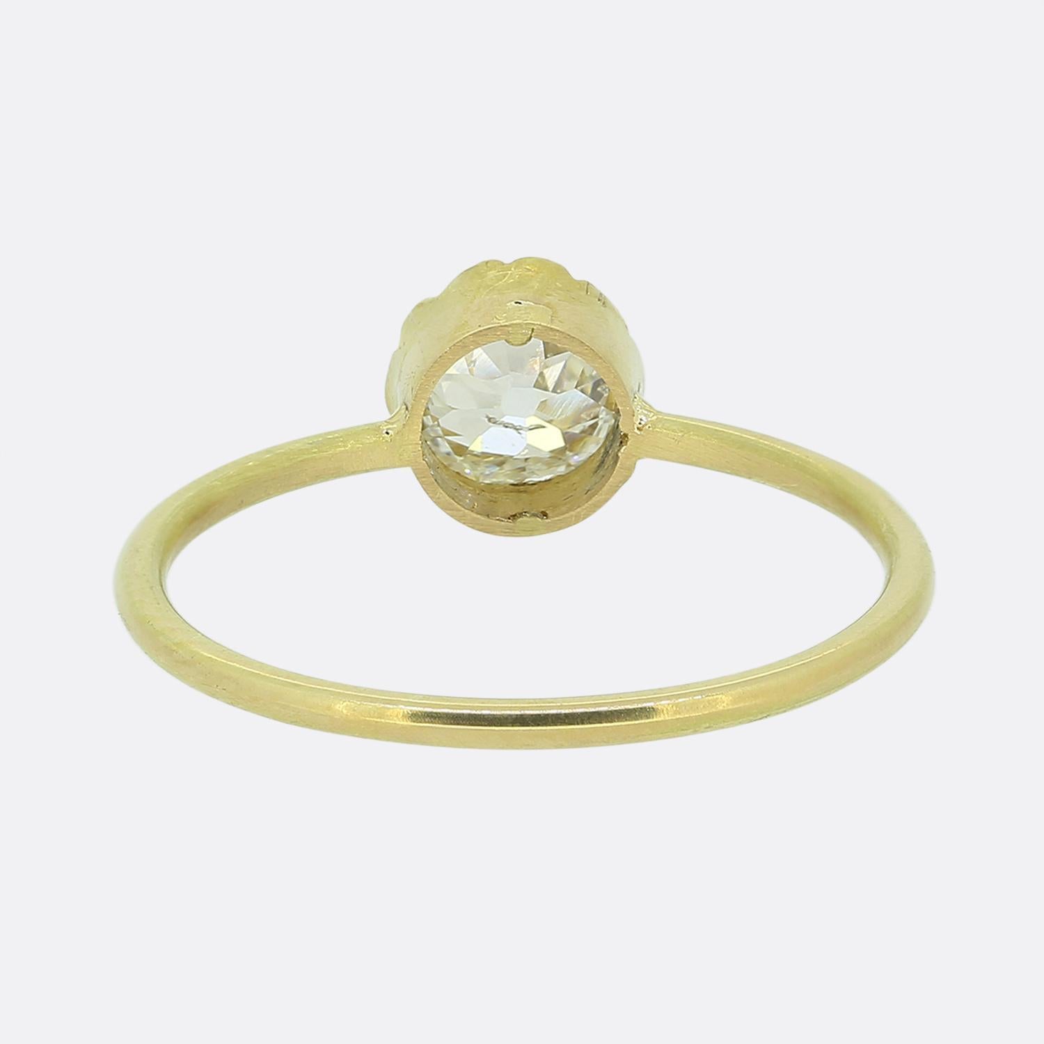 Bague solitaire en diamant taille ancienne de 0,65 carat Bon état - En vente à London, GB