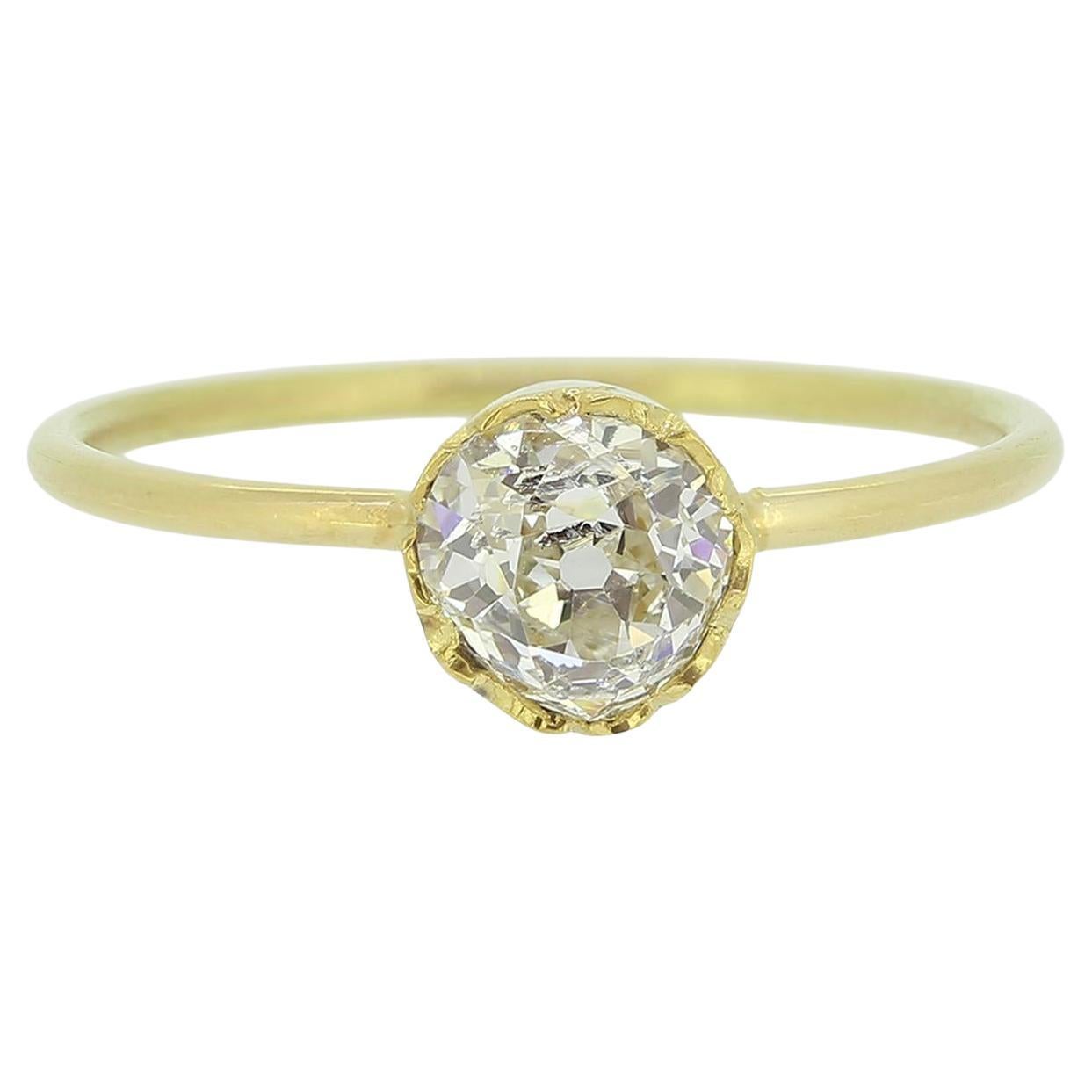 0.65 Carat Old Cut Diamond Solitaire Ring