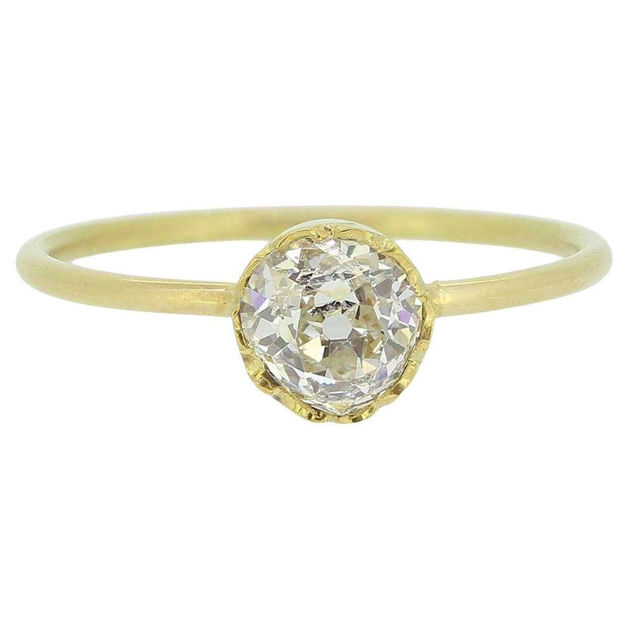 0,65 Karat Diamant im Altschliff Solitär-Ring