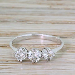 0.65 Carat Old Cut Diamond Trilogy Ring