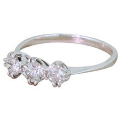 0.65 Carat Old Cut Diamond Trilogy Ring 0.65 Carat Old Cut Diamond Trilogy Ring
