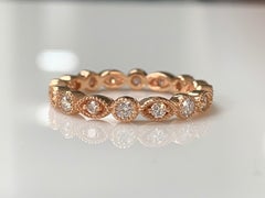 0.65 Carat Round Brilliant Diamond Eternity Band in 14 Karat Rose Gold