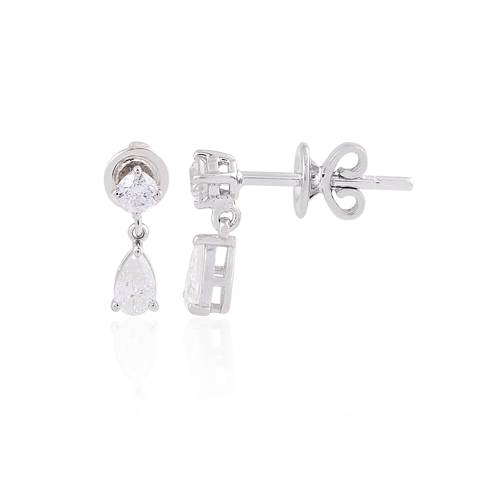 Item Code :- SEE-1519D
Gross Weight :- 1.82 gm
18k Solid White Gold Weight :- 1.69 gm
Natural Diamond Weight :- 0.65 Carat  ( AVERAGE DIAMOND CLARITY SI1-SI2 & COLOR H-I )
Earrings Length :- 12 mm approx.

✦ Sizing
.....................
We can