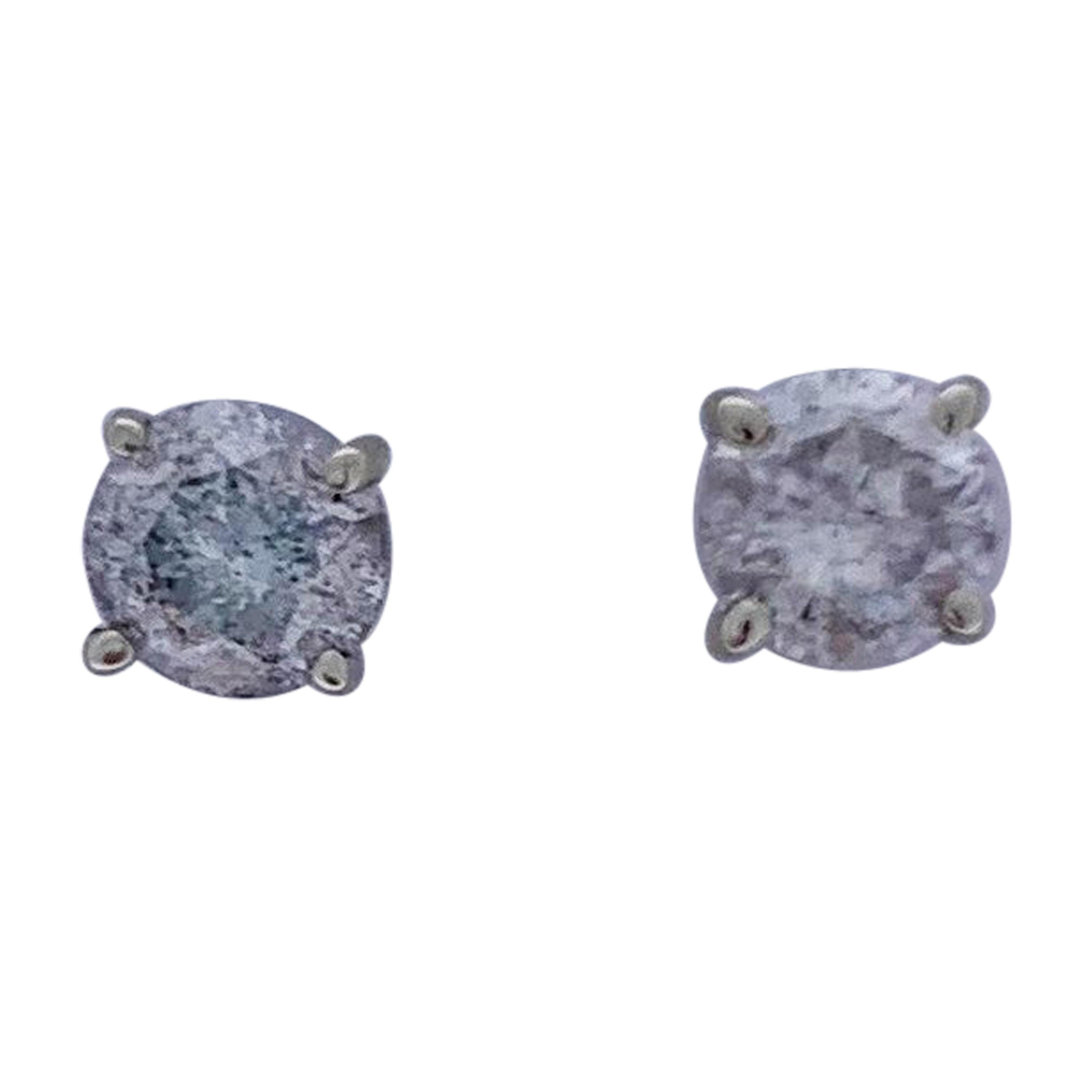 0.65 Carat Total Diamond Stud Earrings in 14 Karat White Gold