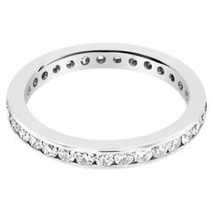 0.65 Carat Total Weight Round Channel Set Diamond Eternity Band, Platinum