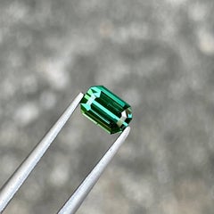 0.65 carats Greenish Blue Tourmaline Stone Emerald Cut Afghan Gemstone