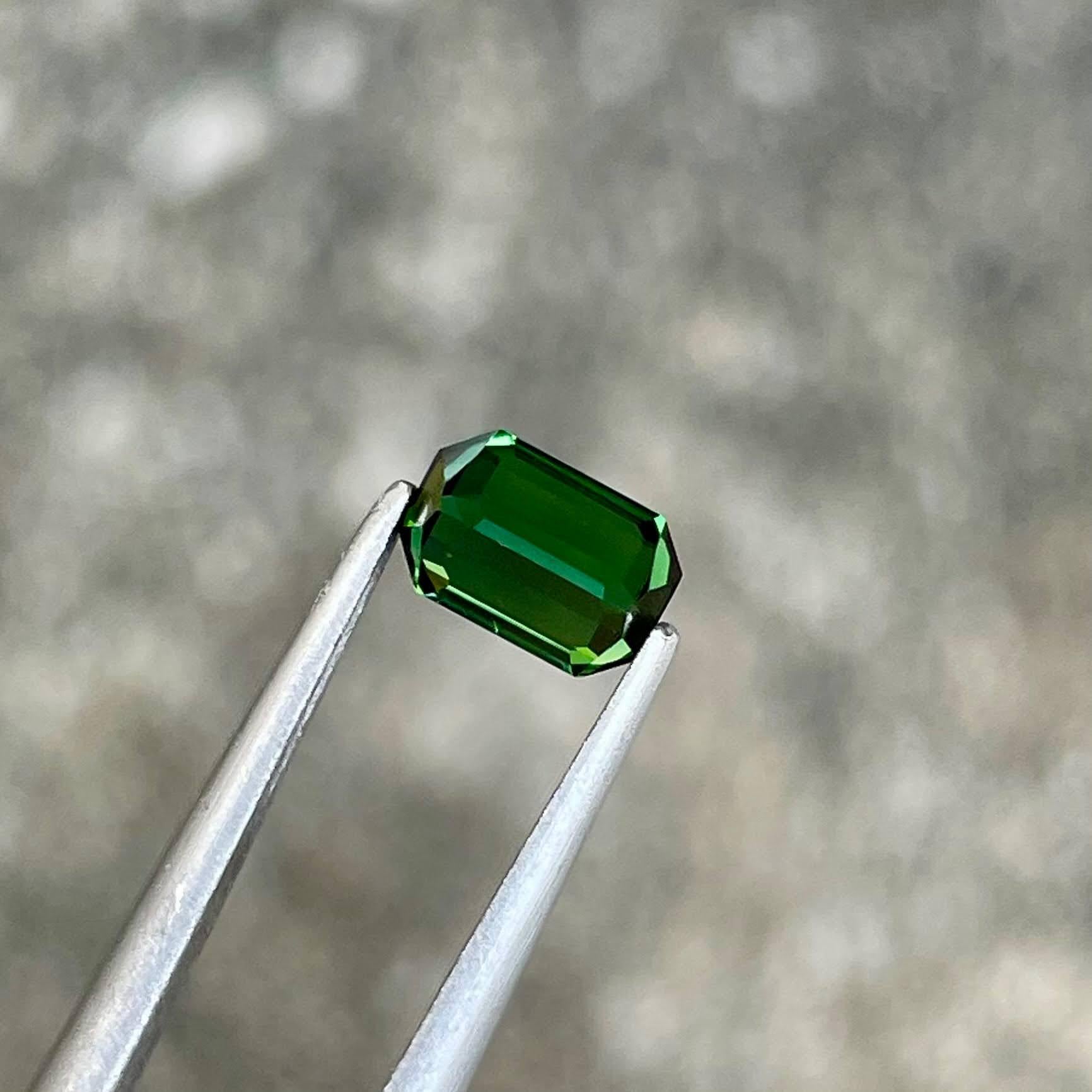 Modern 0.65 carats Greenish Blue Tourmaline Stone Emerald Cut Afghan Gemstone For Sale