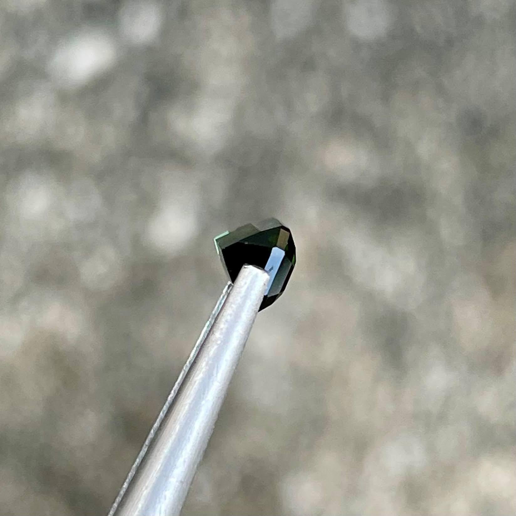 Women's or Men's 0.65 carats Greenish Blue Tourmaline Stone Emerald Cut Afghan Gemstone For Sale