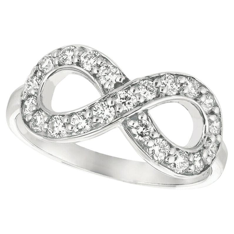For Sale:  0.65 Ct Natural Round Cut Diamond Infinity Ring G SI 14K White Gold