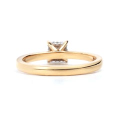 GIA Certified 0.5ct Princess-Cut Diamond Solitaire Engagement Ring in 18K Yellow