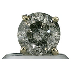 Clous d'oreilles en or blanc 14 carats avec diamants ronds certifiés AGS d'un poids total de 0,65 carat