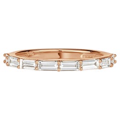 0.65ct Baguette Cut Diamond Wedding Band in 18k Rose Gold