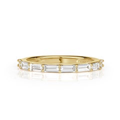 0.65ct Baguette Cut Diamond Wedding Band in 18k Yellow Gold